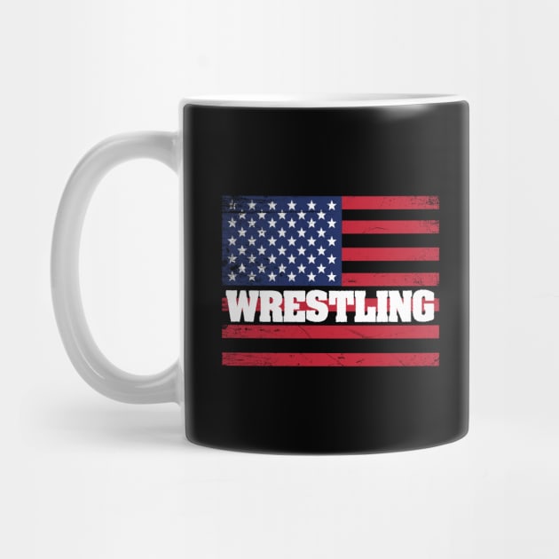 Wrestling - Wrestling American Flag by Kudostees